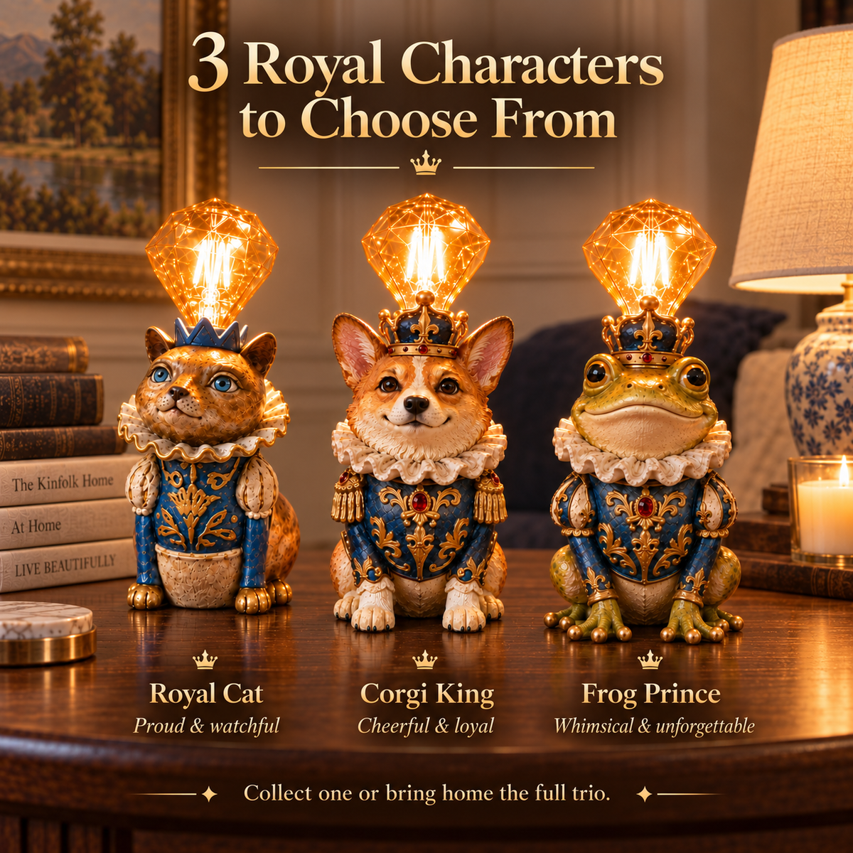 Royal Cat Corgi King and Frog Prince style choices